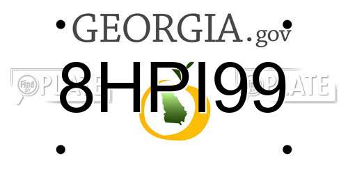 8HPI99 Georgia License Plate
