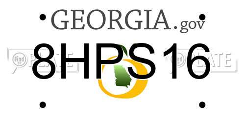 8HPS16 Georgia License Plate