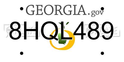 8HQL489 Georgia License Plate
