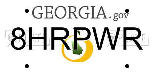8HRPWR Georgia License Plate
