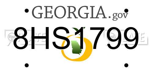 8HS1799 Georgia License Plate