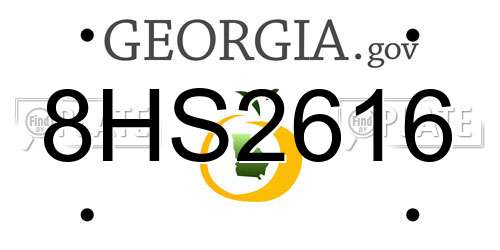 8HS2616 Georgia License Plate