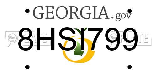 8HSI799 Georgia License Plate