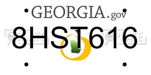 8HST616 Georgia License Plate