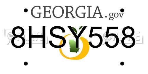8HSY558 Georgia License Plate