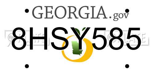 8HSY585 Georgia License Plate