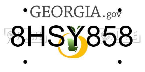 8HSY858 Georgia License Plate