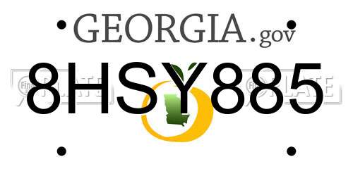 8HSY885 Georgia License Plate