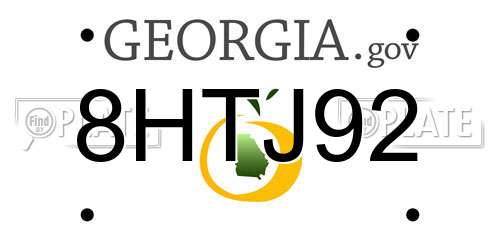 8HTJ92 Georgia License Plate