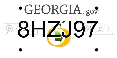 8HZJ97 Georgia License Plate