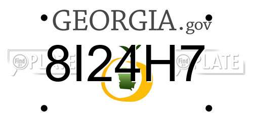 8I24H7 Georgia License Plate