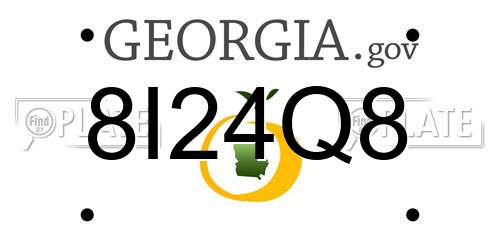 8I24Q8 Georgia License Plate