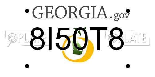 8I50T8 Georgia License Plate