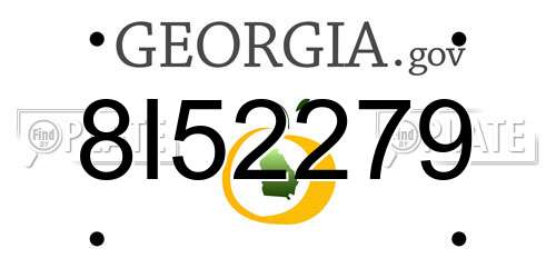 8I52279 Georgia License Plate
