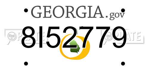 8I52779 Georgia License Plate