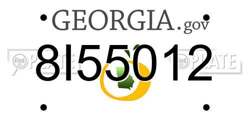 8I55012 Georgia License Plate