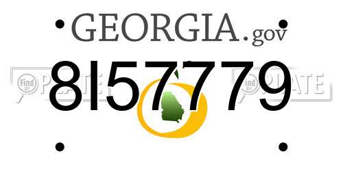 8I57779 Georgia License Plate