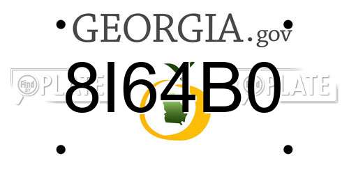 8I64B0 Georgia License Plate
