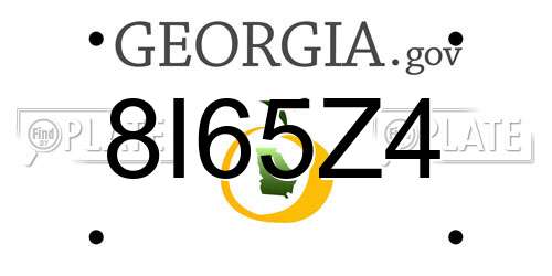 8I65Z4 Georgia License Plate