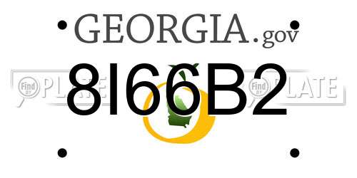 8I66B2 Georgia License Plate
