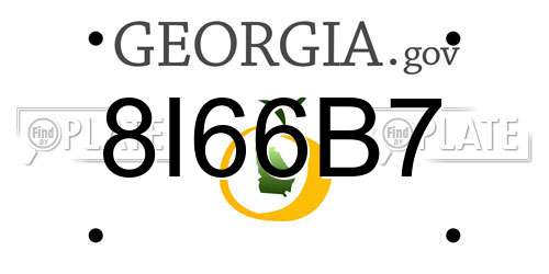 8I66B7 Georgia License Plate