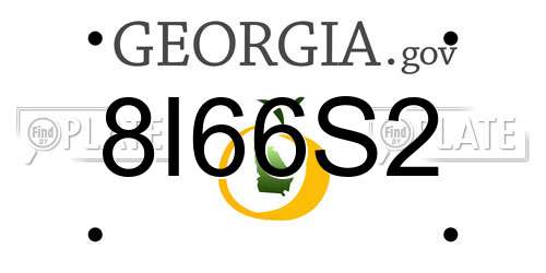 8I66S2 Georgia License Plate
