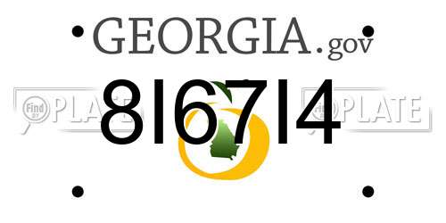 8I67I4 Georgia License Plate