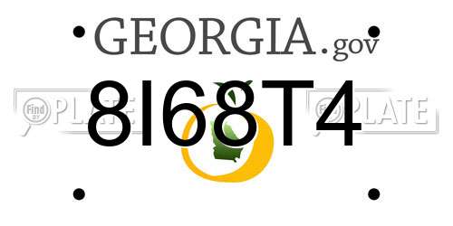8I68T4 Georgia License Plate