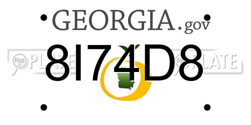 8I74D8 Georgia License Plate
