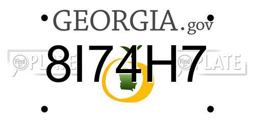 8I74H7 Georgia License Plate