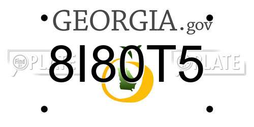 8I80T5 Georgia License Plate
