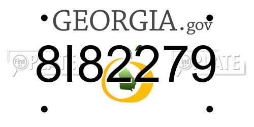 8I82279 Georgia License Plate