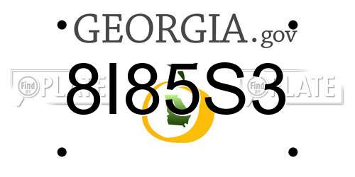 8I85S3 Georgia License Plate