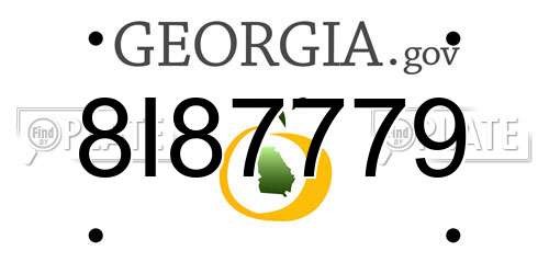 8I87779 Georgia License Plate