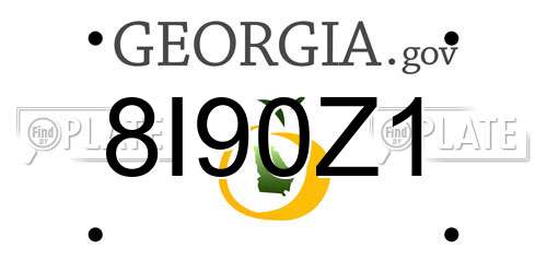 8I90Z1 Georgia License Plate