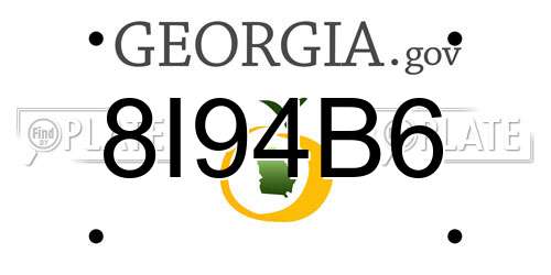 8I94B6 Georgia License Plate