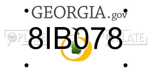 8IB078 Georgia License Plate