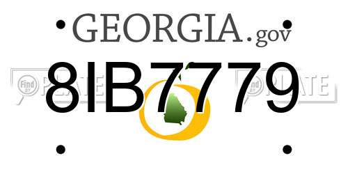 8IB7779 Georgia License Plate