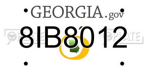 8IB8012 Georgia License Plate