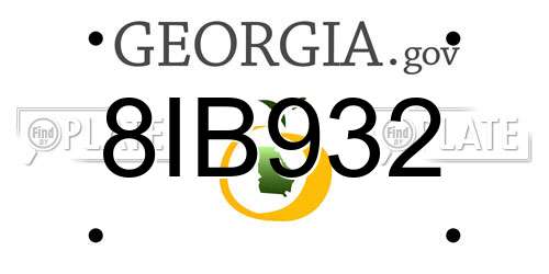 8IB932 Georgia License Plate