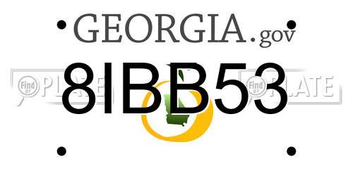 8IBB53 Georgia License Plate