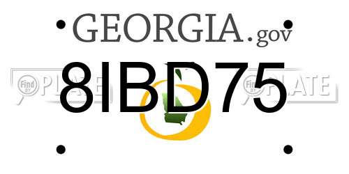 8IBD75 Georgia License Plate