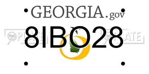 8IBO28 Georgia License Plate