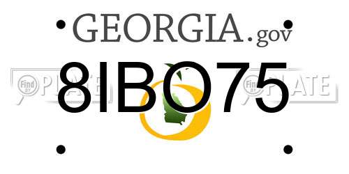 8IBO75 Georgia License Plate