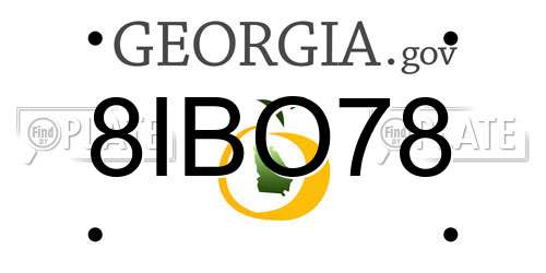 8IBO78 Georgia License Plate