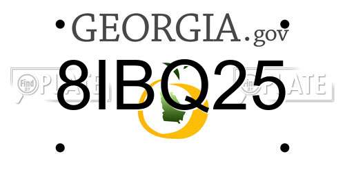 8IBQ25 Georgia License Plate