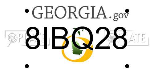 8IBQ28 Georgia License Plate