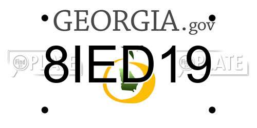 8IED19 Georgia License Plate