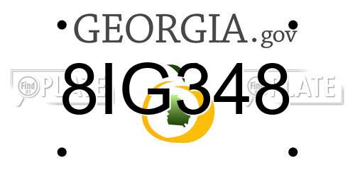 8IG348 Georgia License Plate
