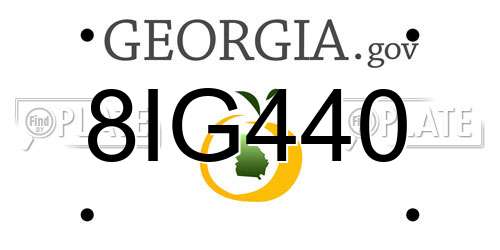 8IG440 Georgia License Plate